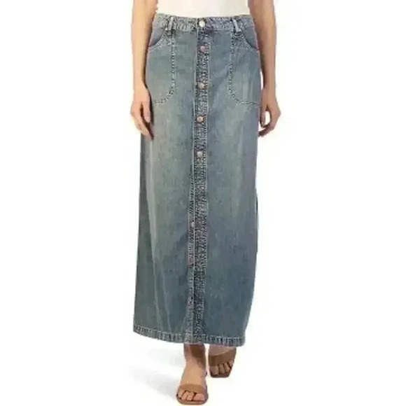 KUT from the Kloth Women's Liora-Button Front Long Skirt w/Pockets Size 8 - Picture 1 of 8